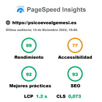 Web Vitals | Psicoevo Algemesi